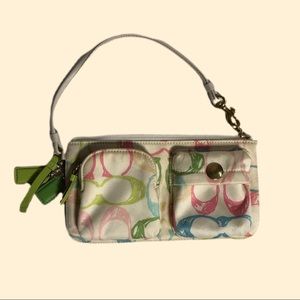 Coach Wristlet Pastel Signature Scribble